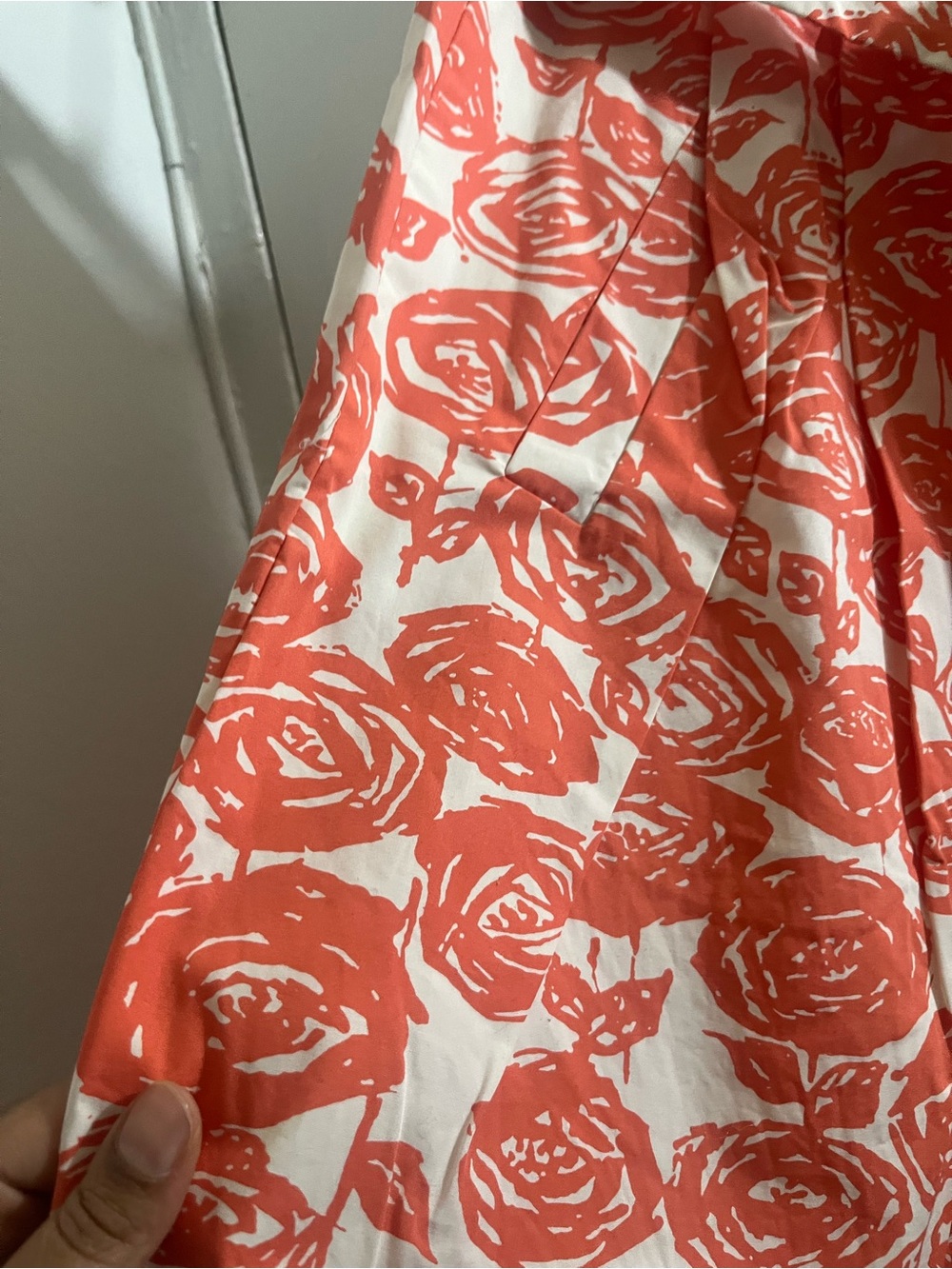 J.Crew Floral Tie-Waist Circle Skirt in Orange and Cream - Picture 3 of 7